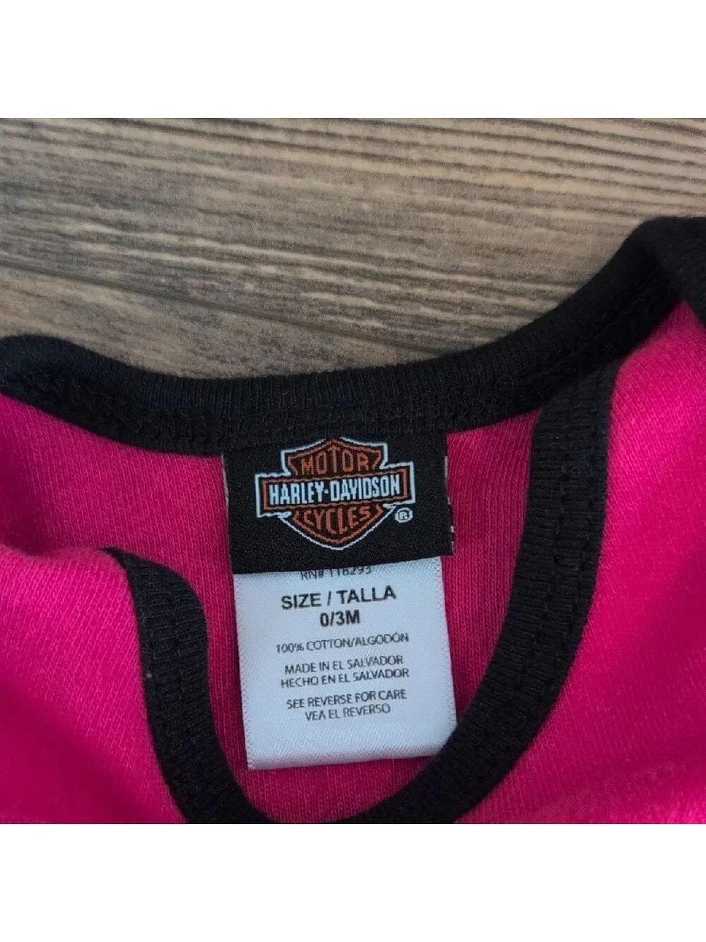 Harley-Davidson Pink and Black Infant Bodysuit One Piece 0-3mo
